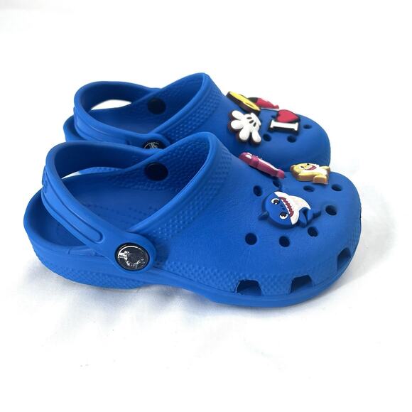 Crocs Classic Clogs Blue Rubbber Sandals Shoes Kids Size C10 - Picture 2 of 7